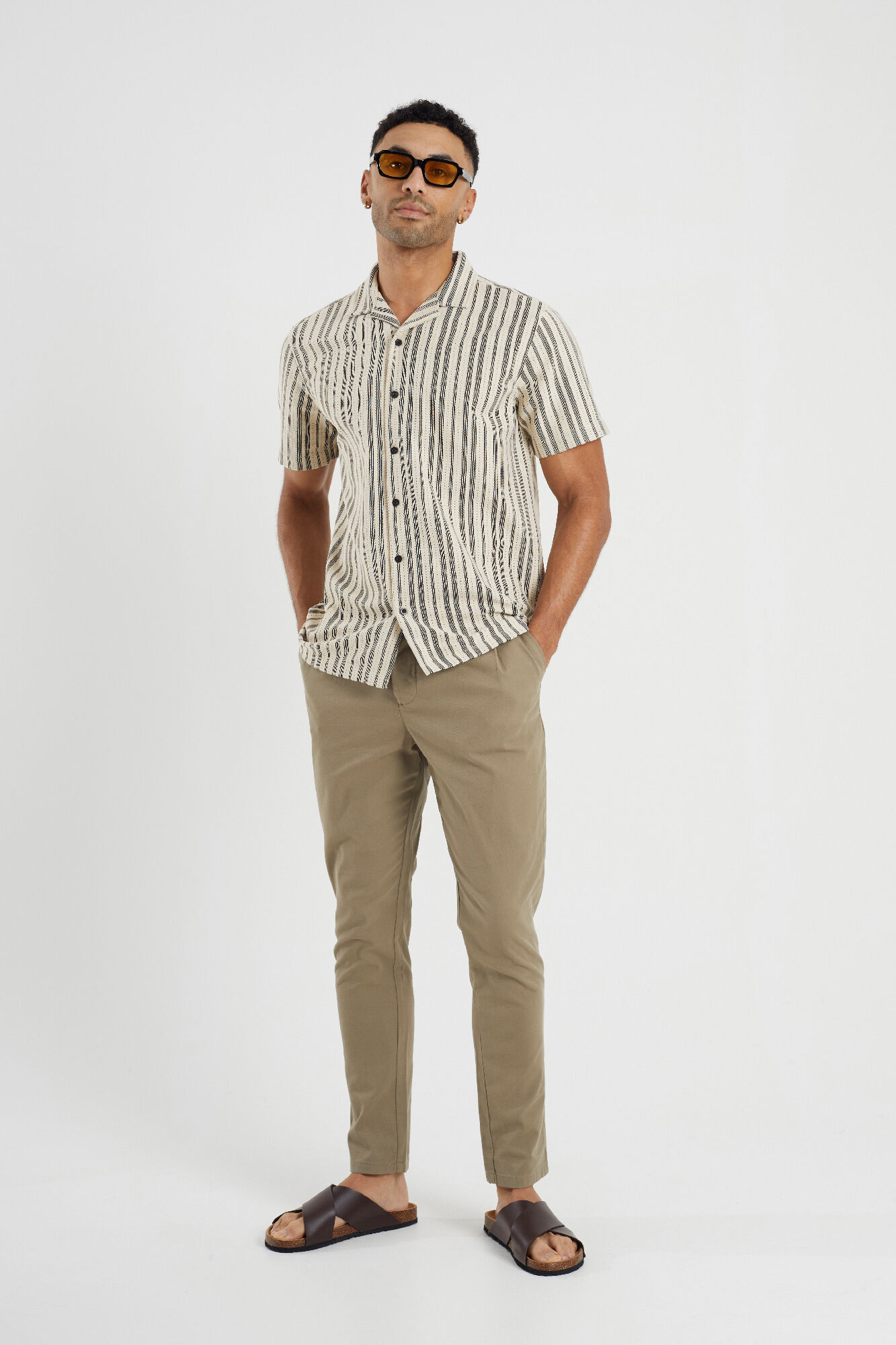 Brave Soul Camisa a rayas manga corta