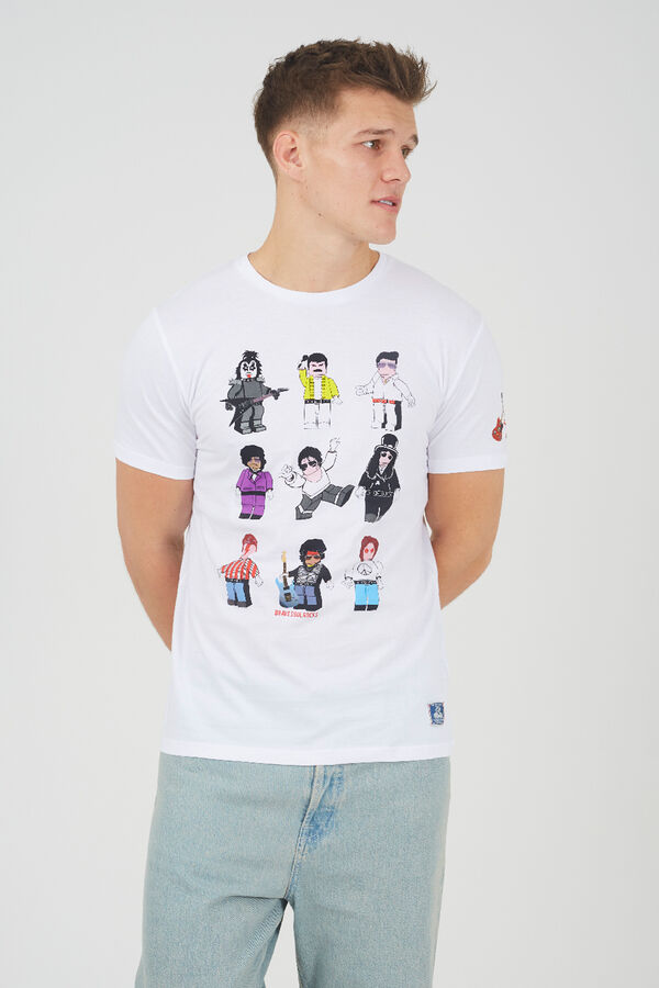 Brave Soul Camiseta piezas de lego manga corta blanco