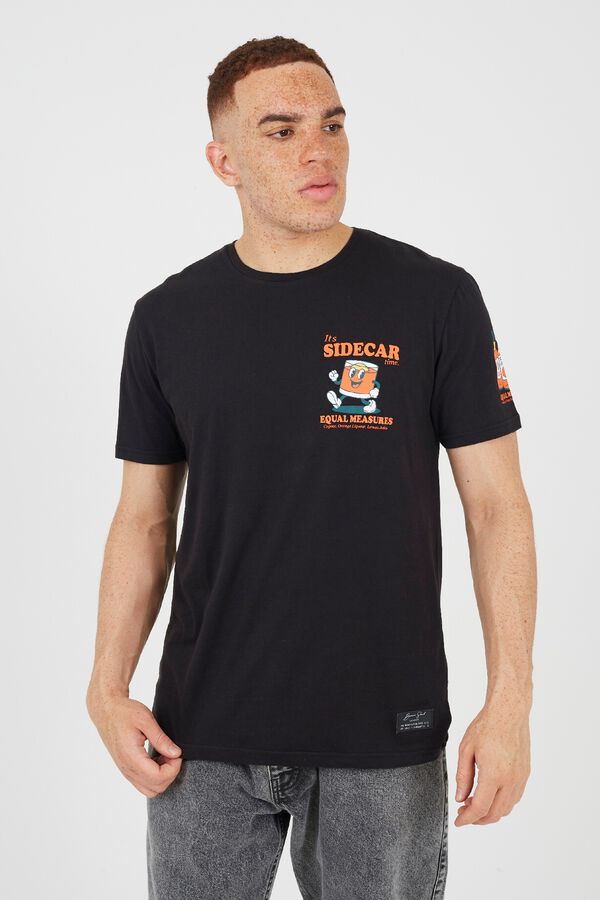 Brave Soul Printed short sleeve T-shirt black