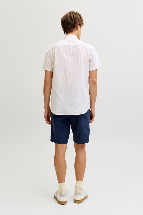 JJ REBEL Linen comfort fit shirt grey