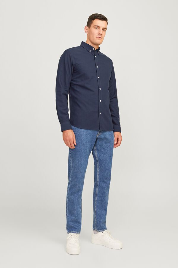 JJ REBEL Baumwollhemd Regular Blau