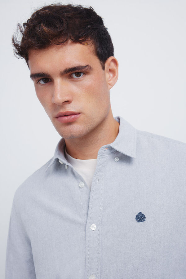 Springfield Brushed Oxford shirt grey