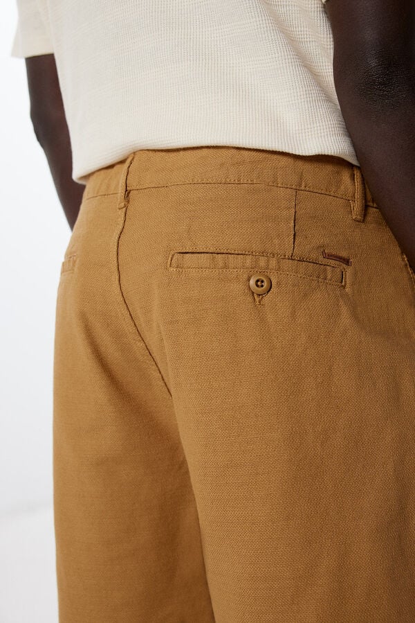 Springfield Comfort fit cotton Bermuda shorts beige