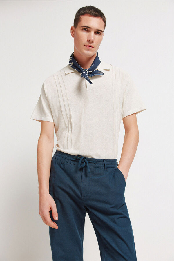 Springfield Lanene chino pantalone udobnog kroja Plava