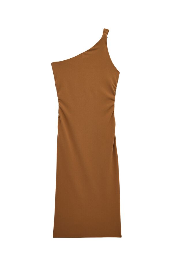 Koton Vestido midi ajustado marr&oacute;n