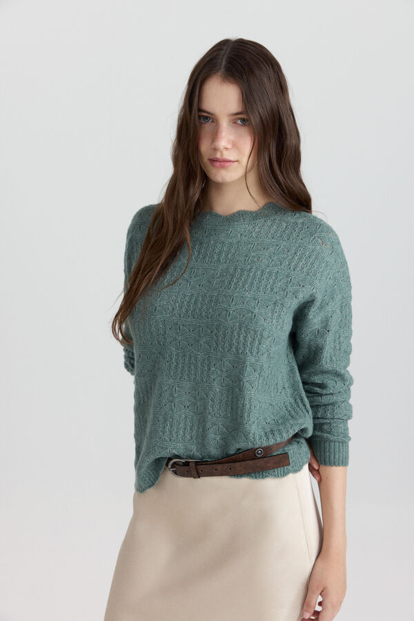 Springfield Pointelle jumper green