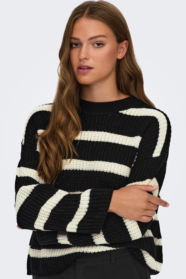 Springfield Striped knit jumper crna