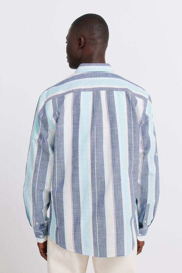 Springfield Striped cotton shirt blue