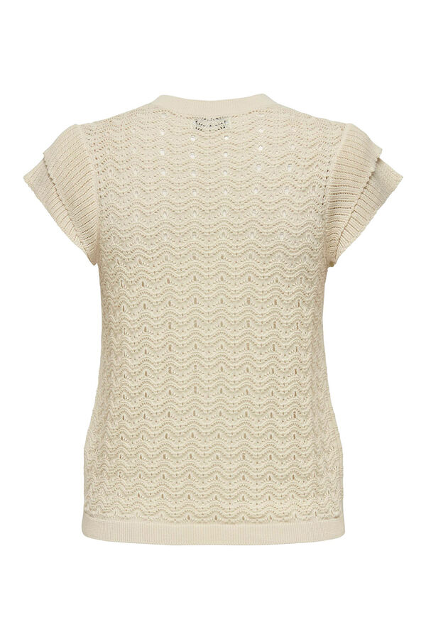Springfield Jersey-knit top with ruffles white