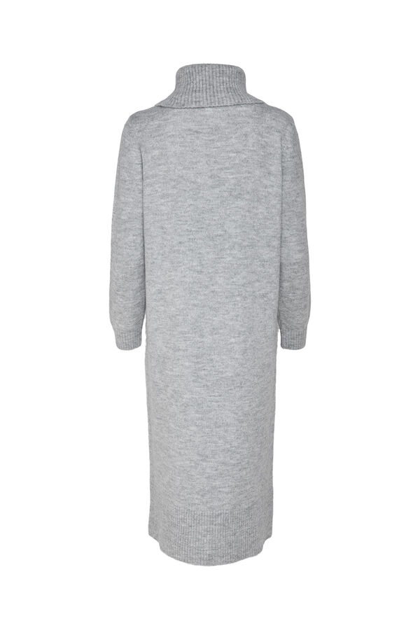 Springfield Jersey-knit midi dress with a high neck svijetlosiva