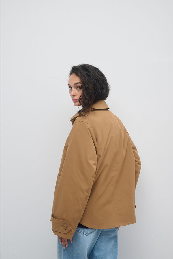 Only Short parka with pockets nude