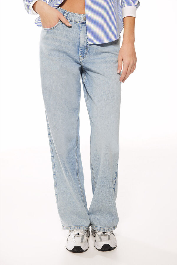 Springfield Straight Jeans Wide blau