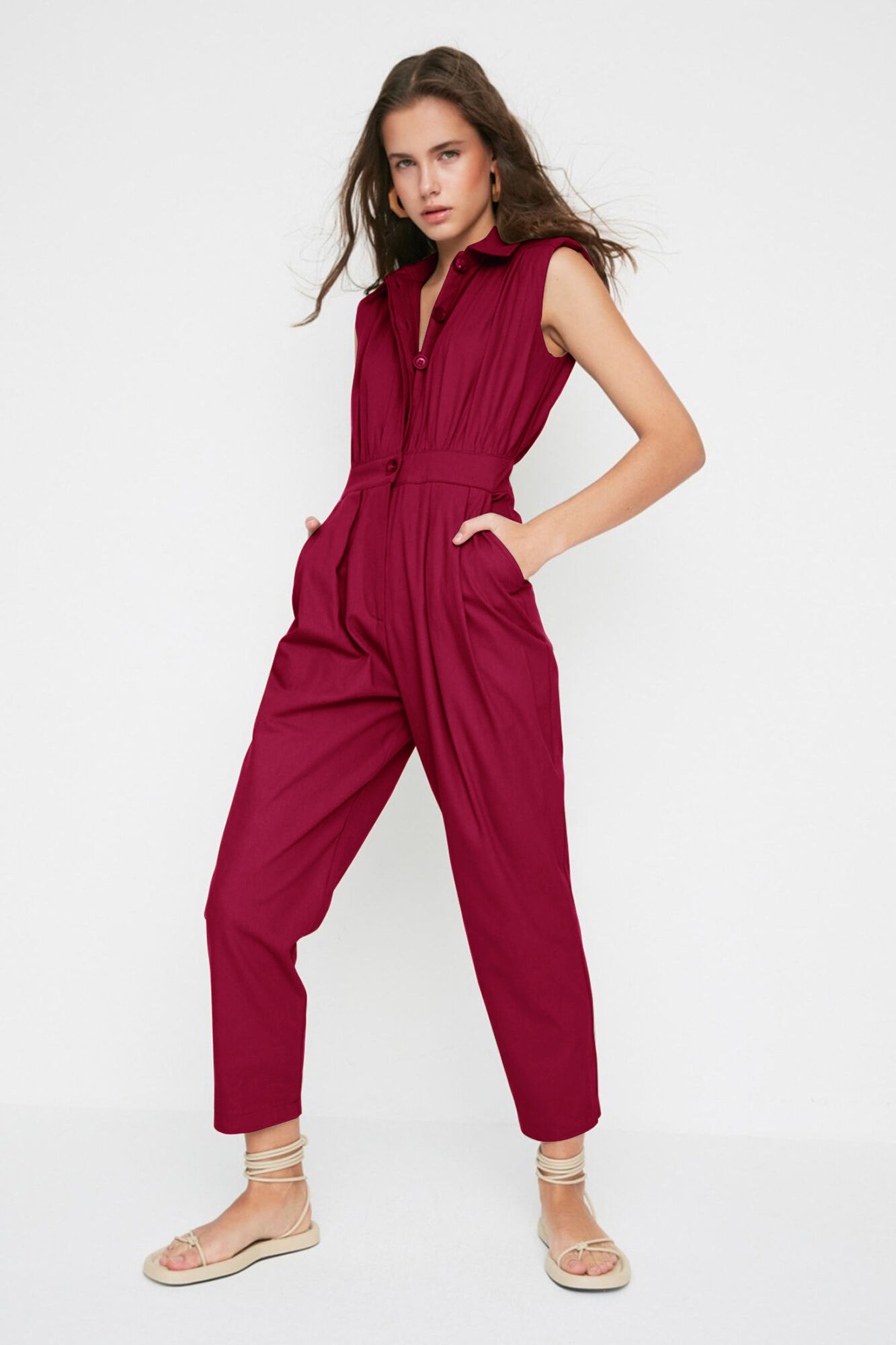 Trendyol Mono sin mangas cuello camisa