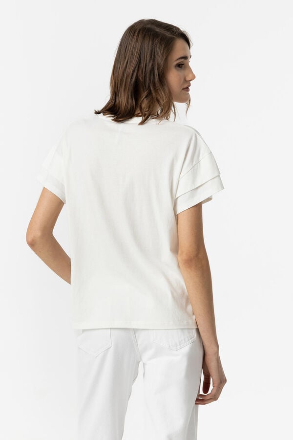 Springfield T-shirt com Texto Frontal e Apliques branco