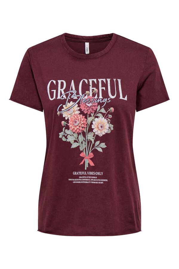 Only Printed short-sleeved T-shirt brown