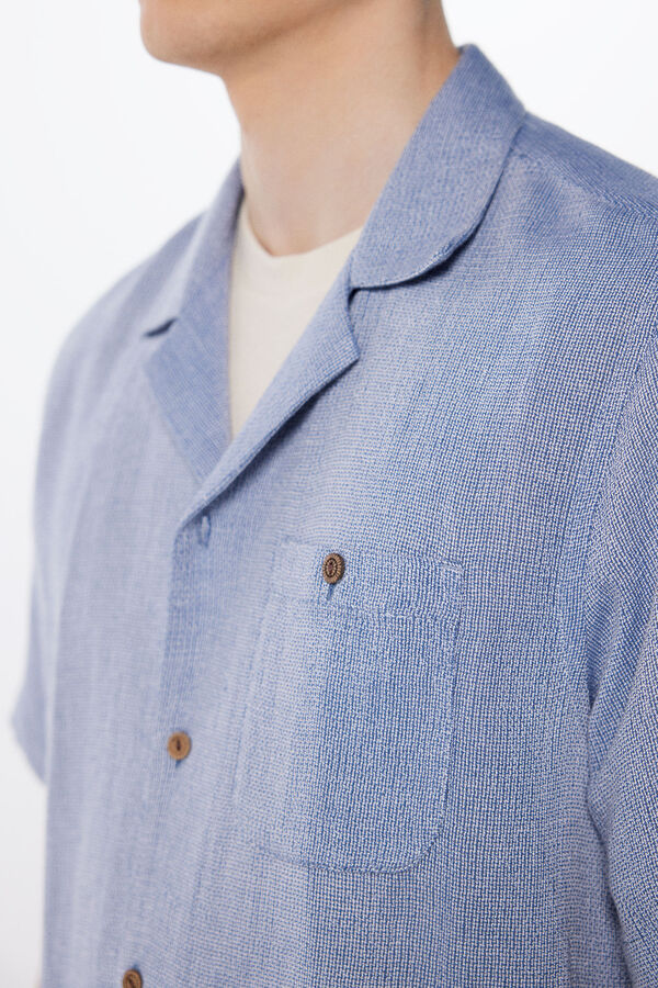 Springfield Rustična košulja sa kratkim rukavima indigo-plava