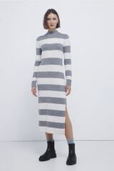 Springfield Kodak jersey-knit striped midi dress grey