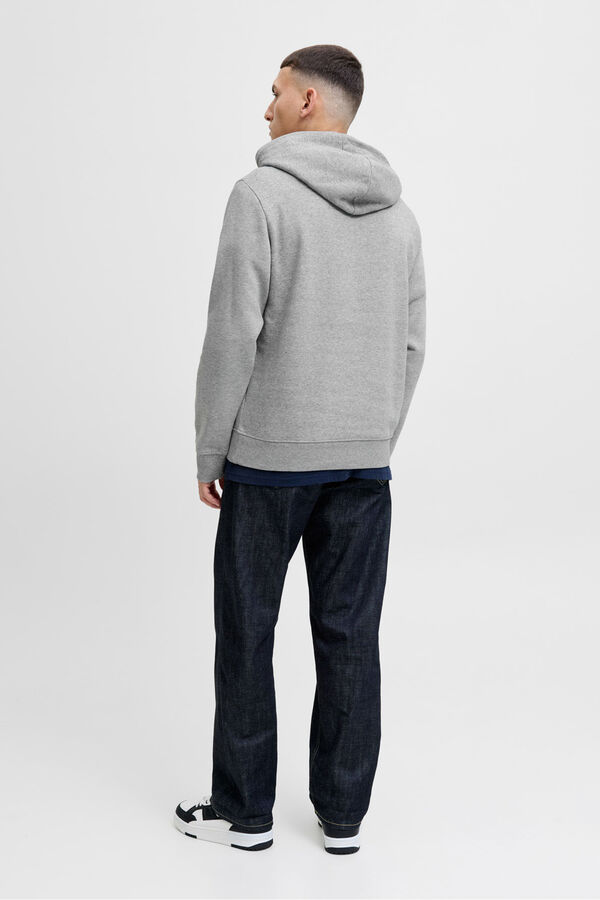 Jack & Jones Sudadera logo con capucha gris