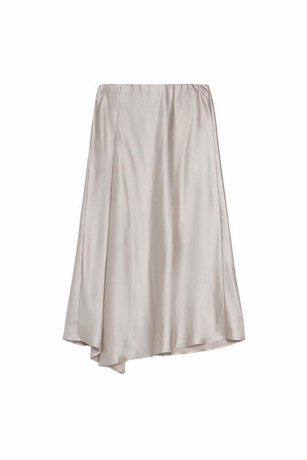 Balmohk Asymmetric satin-finish skirt pink