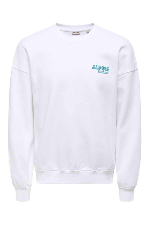 Only & Sons Sweatshirt mit Rundhalsausschnitt Wei&szlig;