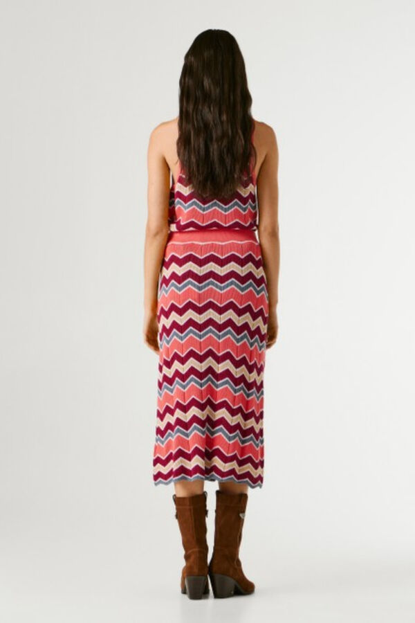 Pepe Jeans Jersey-knit long skirt red