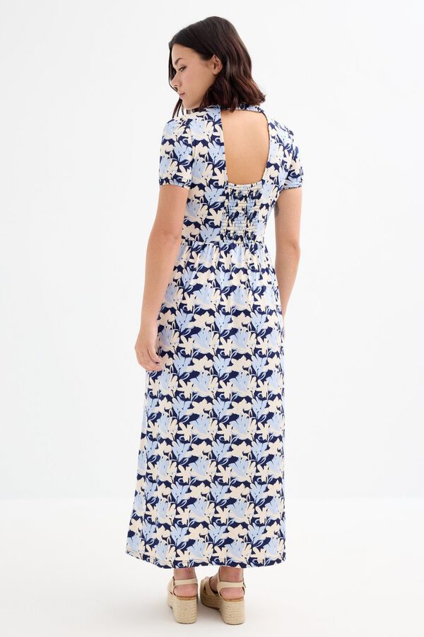 Inside Printed long dress blue