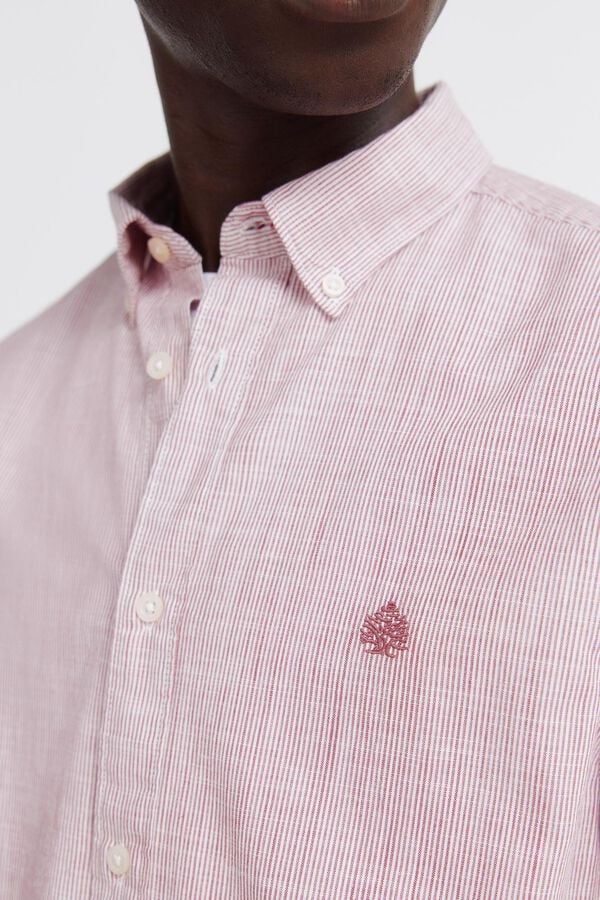 Springfield Lightweight micro striped shirt red