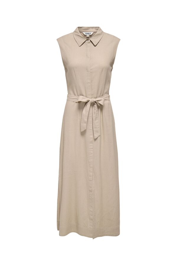Only Linen long shirt dress grey