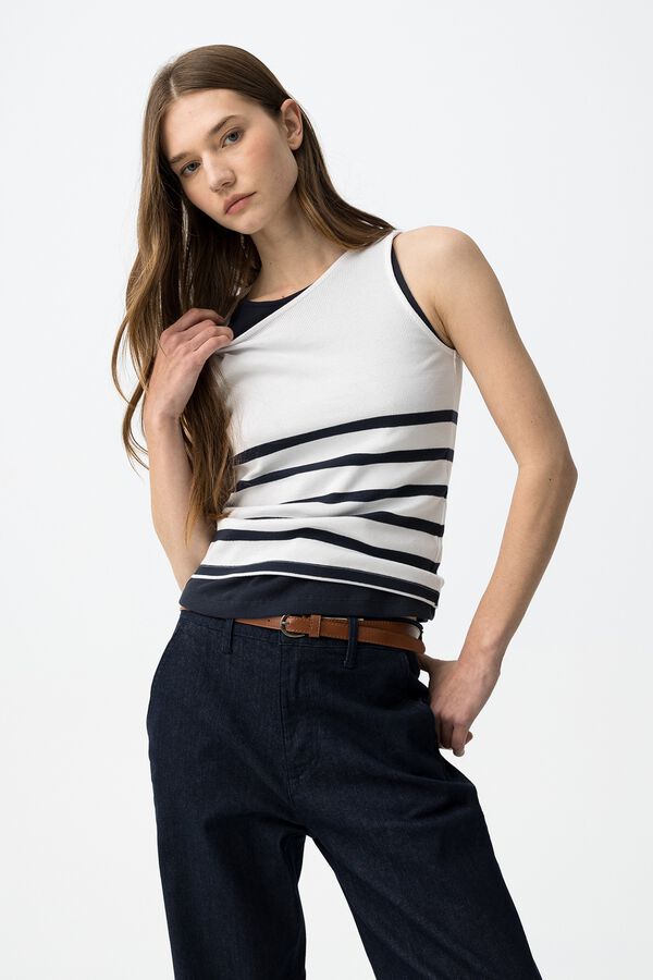 Tiffosi fitted sleeves top albastru