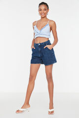 Trendyol Shorts vaqueros rectos azul