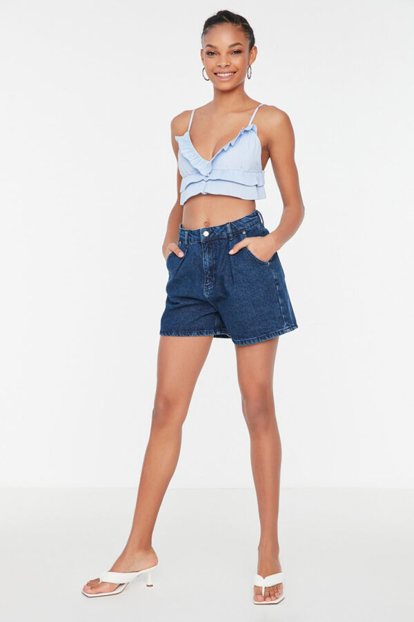 Trendyol Shorts vaqueros rectos azul