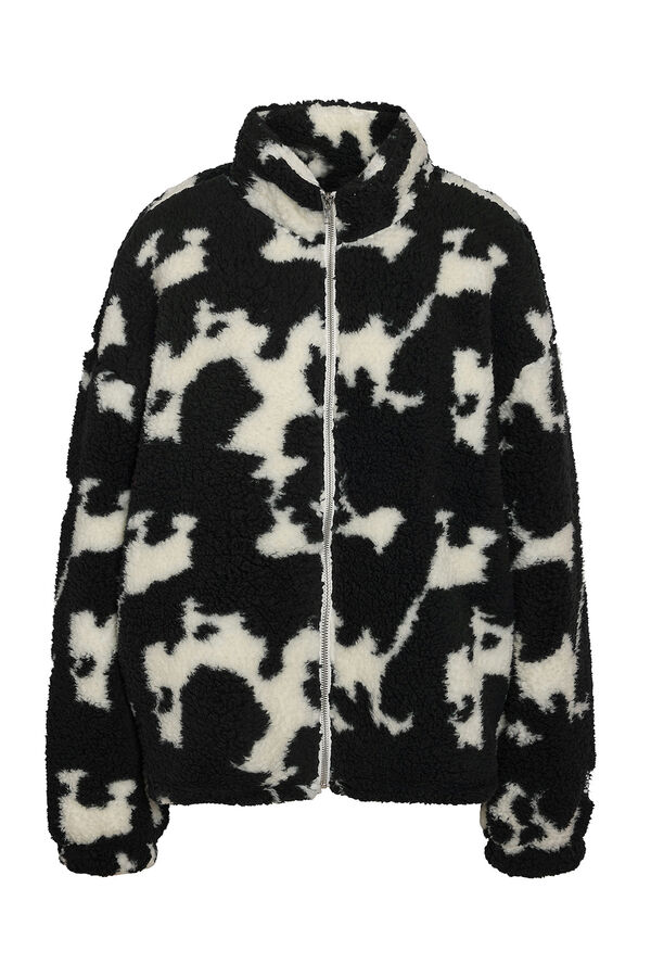 Noisy May Checkered teddy jacket Crna