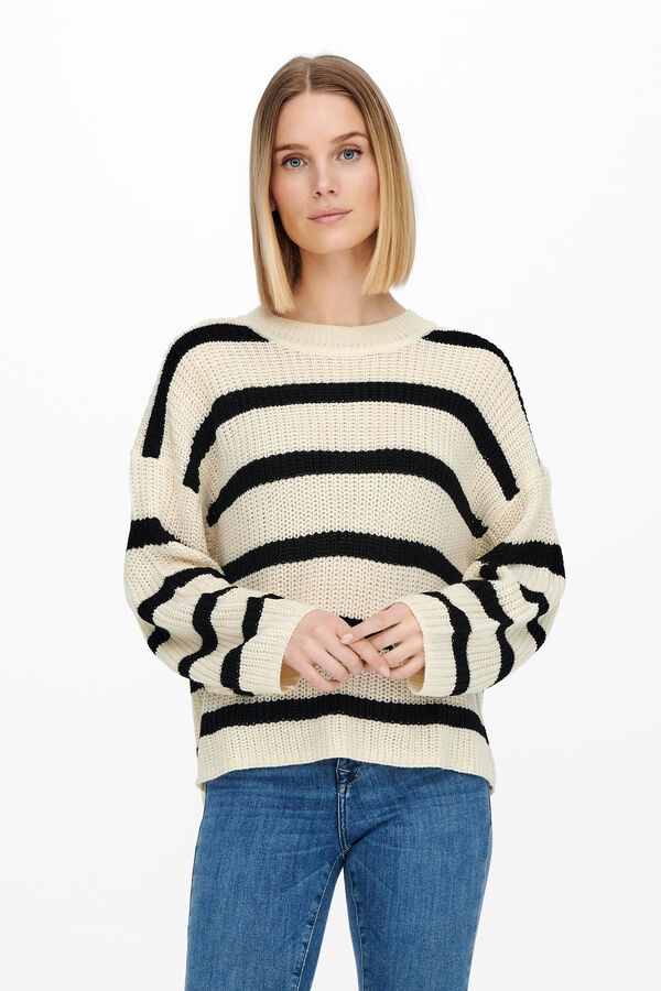 Springfield Striped knit jumper white