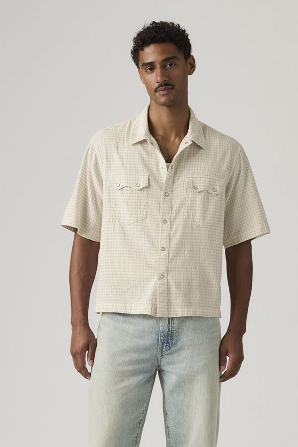 Levi's Camisa crop de manga corta blanco