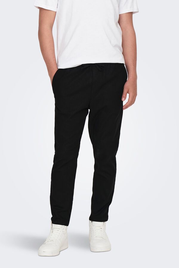 Only & Sons Linen trousers black