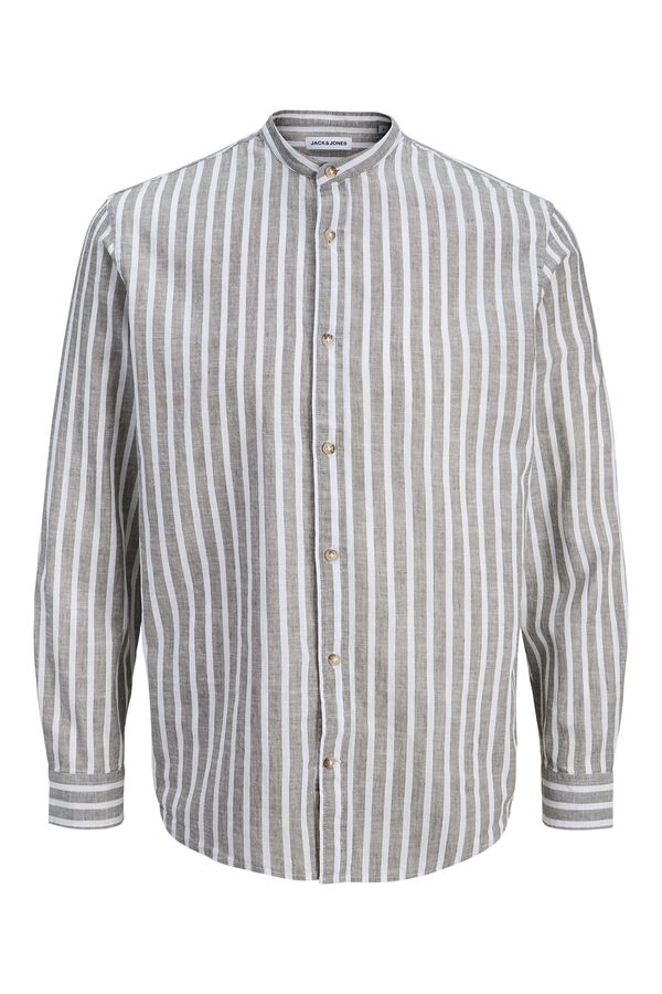 Jack & Jones Mandarin collar regular fit shirt grey