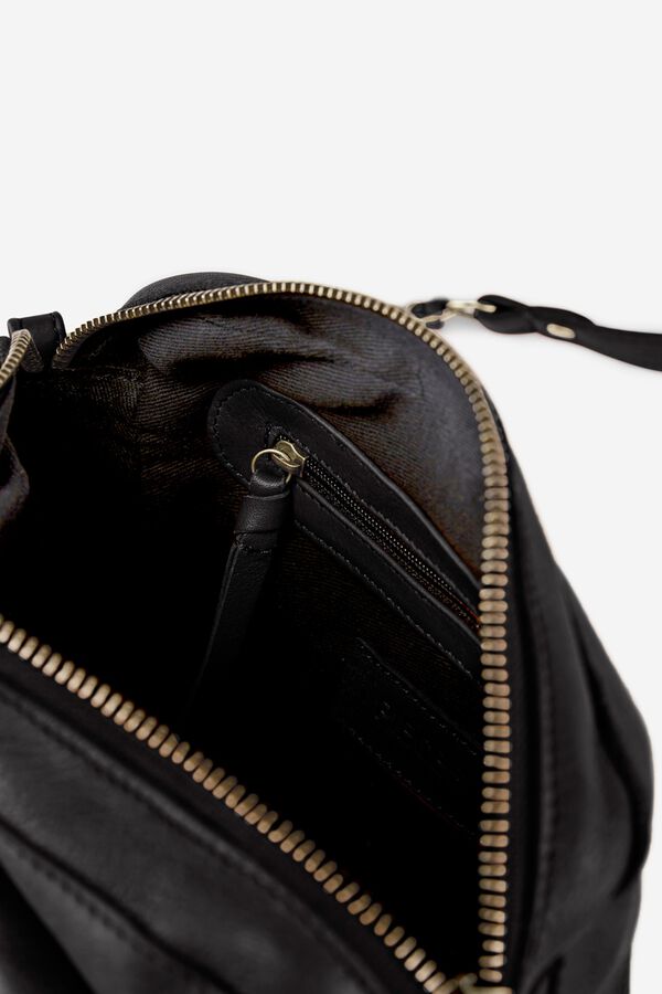 Pieces Bolso bandolera 100% piel negro