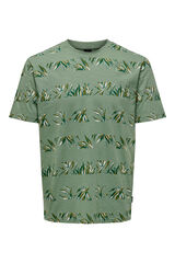 Springfield T-Shirt Palmen-Print grün