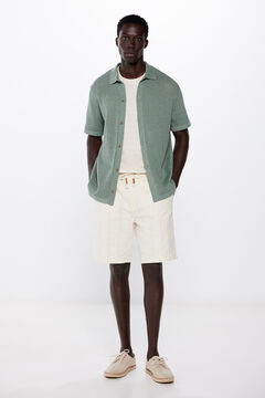 Springfield Relaxed fit striped Bermuda shorts natural