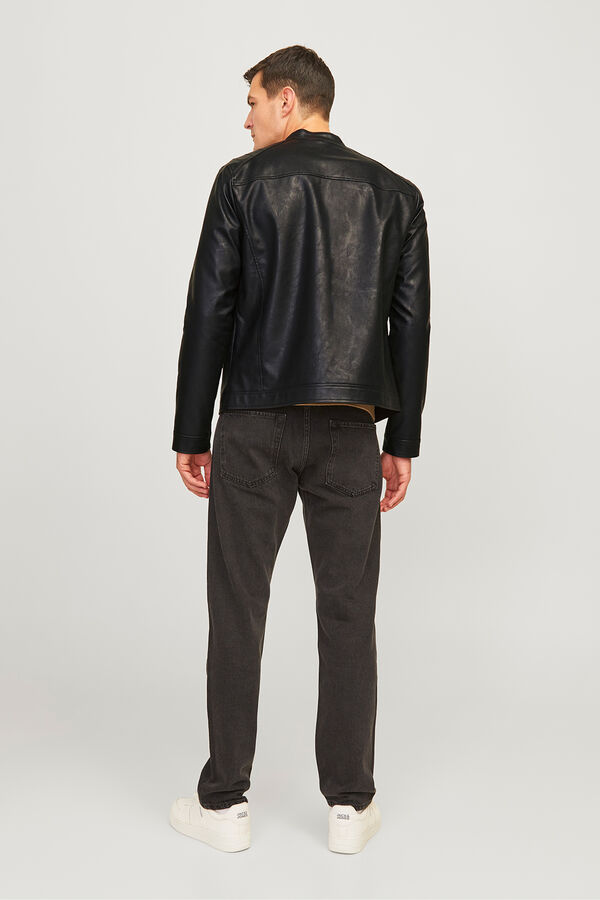 JJ REBEL Chaqueta biker sint&eacute;tica corta negro