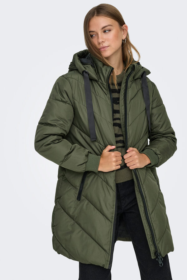JDY Puffer coat green