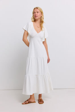 Vestido midi tirantes volantes