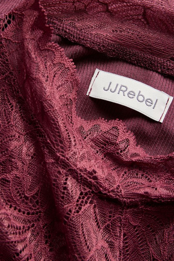 JJ REBEL Top slim em viscose rosa