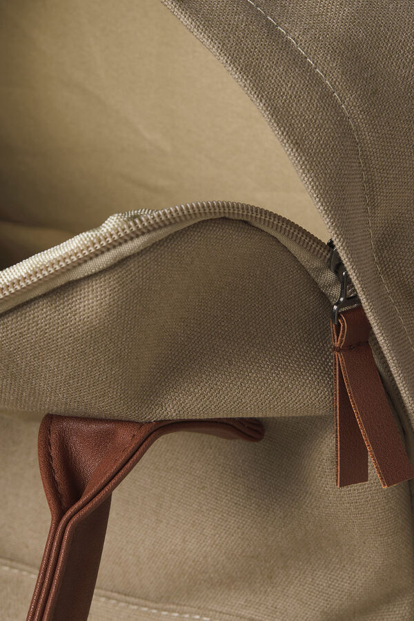 Jack & Jones Mochila b&aacute;sica de lona beige