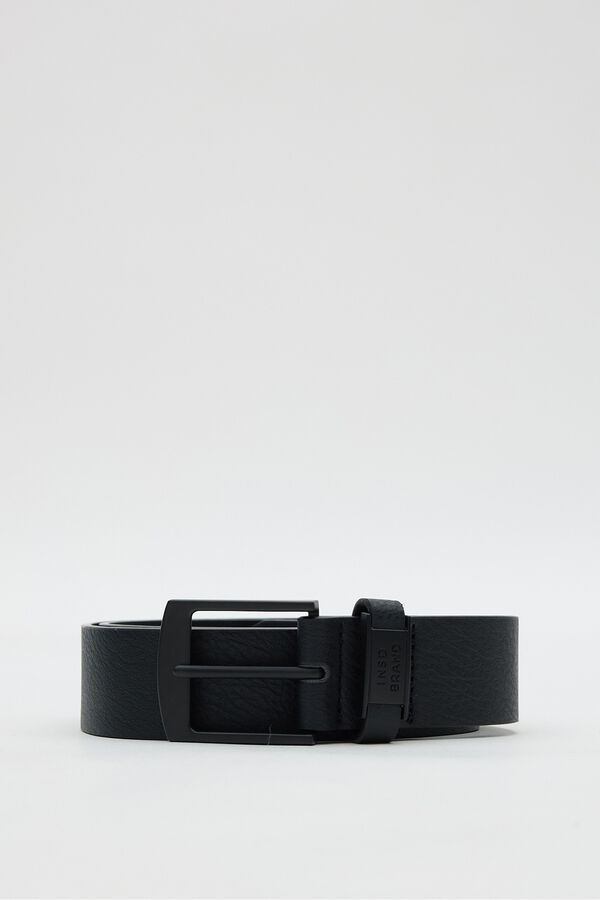 Inside Cinturon efecto piel negro