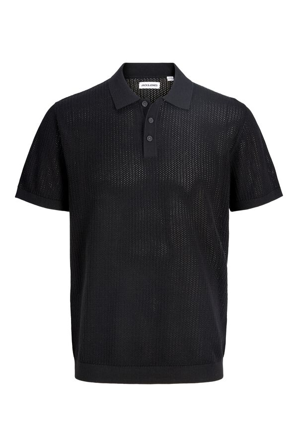 Jack & Jones Regular fit jersey polo shirt black