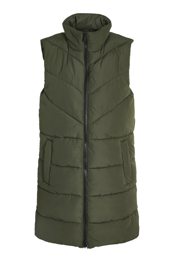 Springfield Long quilted gilet zelena