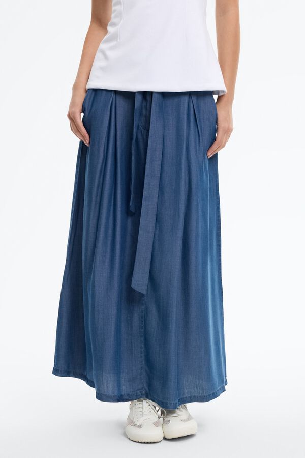 Inside Denim-effect midi skirt blue