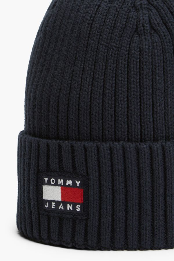 Tommy Jeans Gorro bandera dobladillo azul