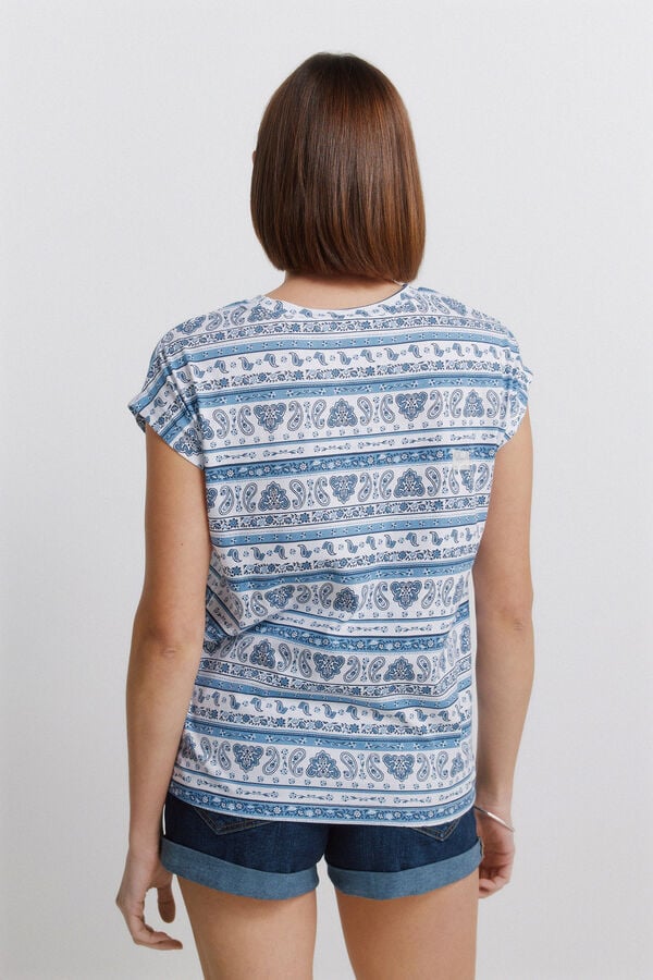 Springfield Printed short sleeve T-shirt white